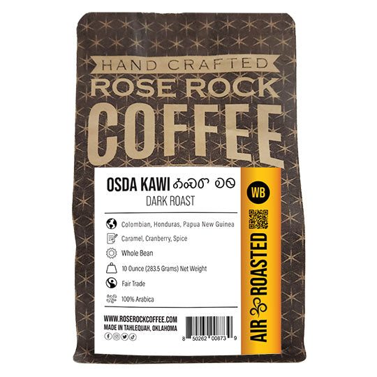 
                  
                    Osda Kawi | Whole Bean Coffee | Dark Roast | Rose Rock Coffee | Air Roasted | 12oz | 1lb | 5lb | Sample
                  
                