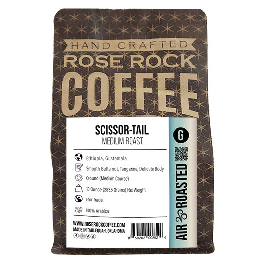 
                  
                    Scissor-Tail | Ground Coffee | Medium Roast | Rose Rock Coffee | Air Roasted | 12oz | 1lb | 5lb | 32ct Frac Packs | Sample
                  
                