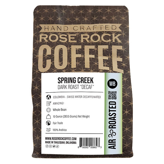 
                  
                    Spring Creek | Whole Bean Coffee | Decaffeinated | Rose Rock Coffee | Air Roasted | 12oz | 1lb | 5lb | Sample
                  
                