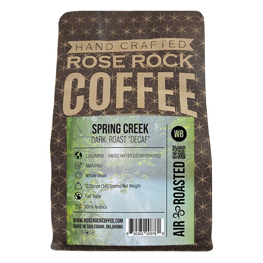 
                  
                    Spring Creek | Whole Bean Coffee | Decaffeinated | Rose Rock Coffee | Air Roasted | 12oz | 1lb | 5lb | Sample
                  
                