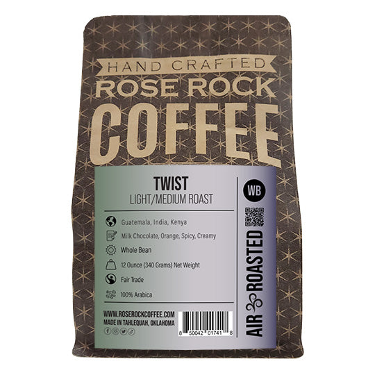 
                  
                    Twist | Whole Bean Coffee | Dark Roast | Rose Rock Coffee | Air Roasted | 12oz | 1lb | 5lb | Sample
                  
                