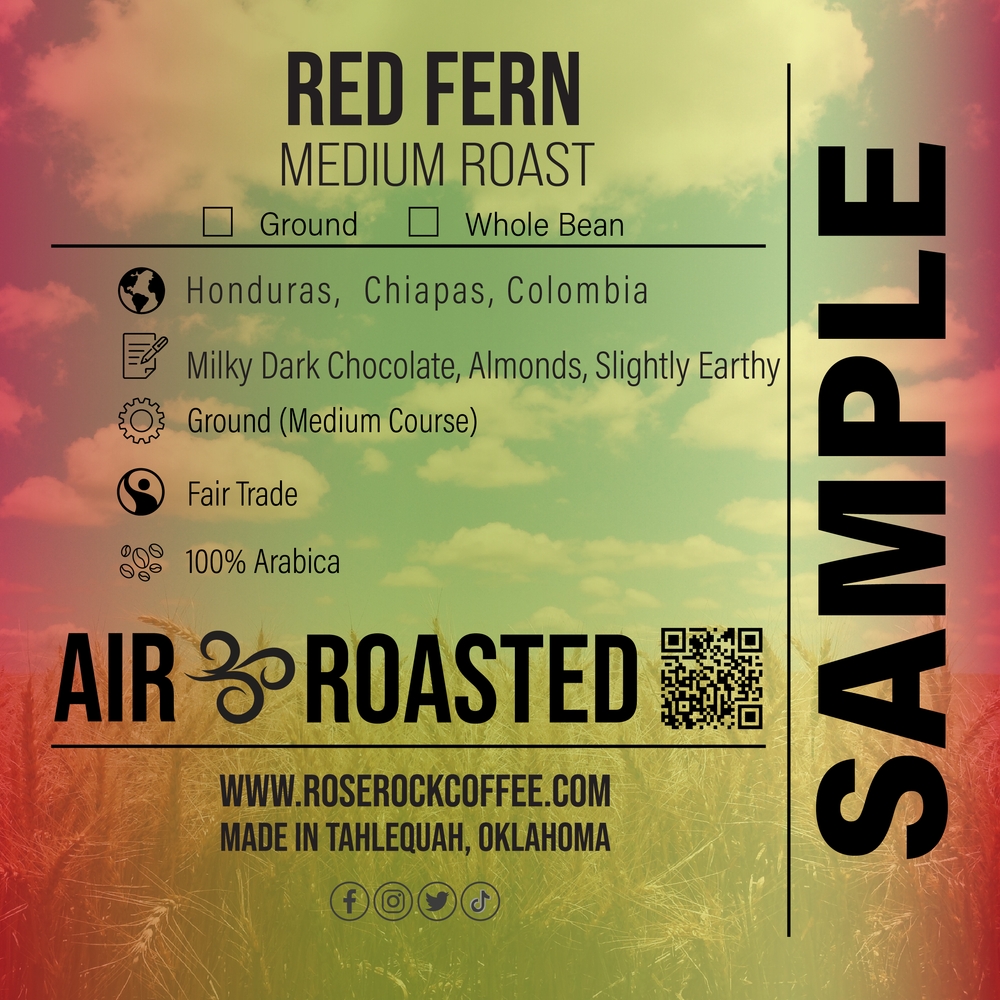 
                  
                    Red Fern | Ground Coffee | Medium Roast | Rose Rock Coffee | Air Roasted | 12oz | 1lb | 5lb | Sample
                  
                