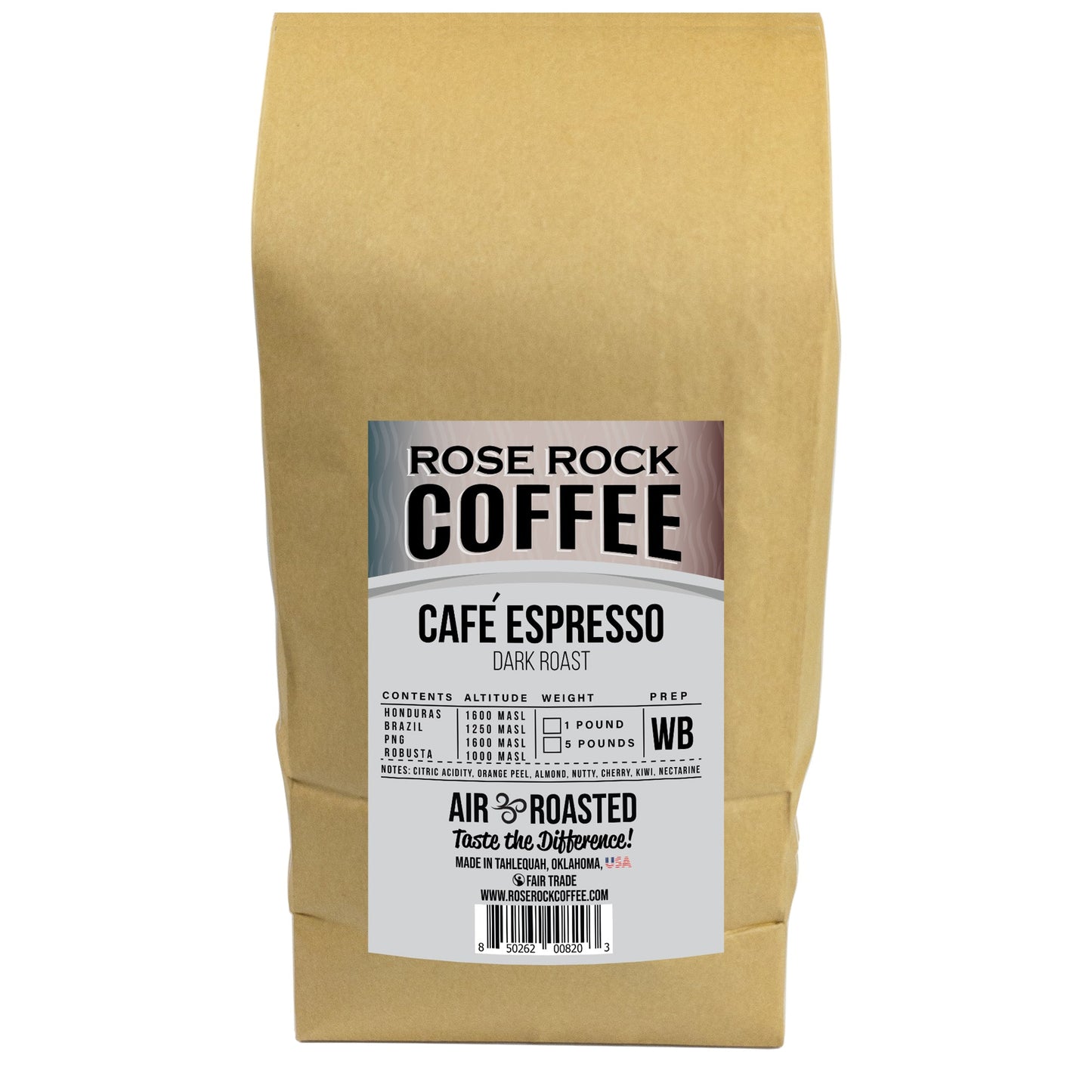 
                  
                    Café Espresso | Whole Bean | Dark "Italian" Roast for Espresso | Rose Rock Coffee | Air Roasted | 1lb | 5lb
                  
                