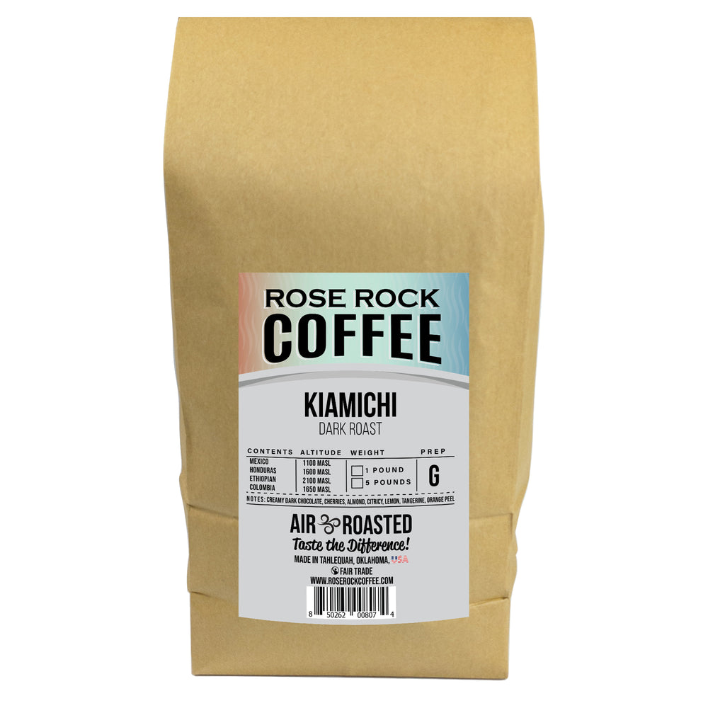 
                  
                    Kiamichi | Ground Coffee | Dark Roast | Rose Rock Coffee | Air Roasted | 10oz | 12oz | 1lb | 5lb | Sample
                  
                