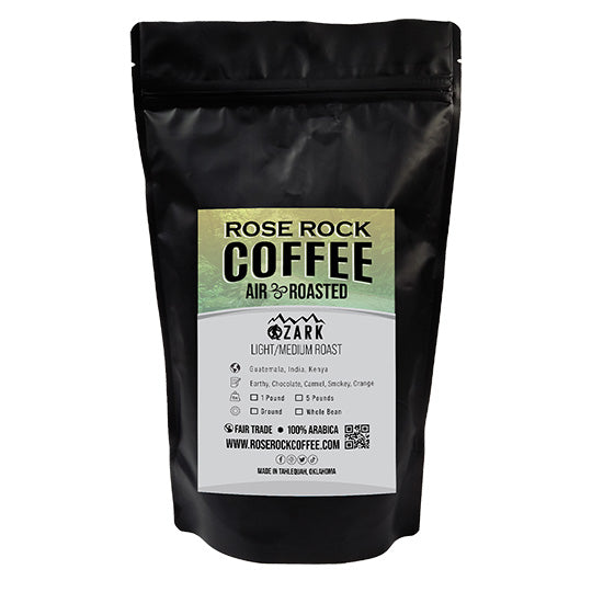 Ozark | Whole Bean Coffee | Light/Medium Roast | Rose Rock Coffee | Air Roasted | 12oz | 1lb | 5lb | Sample