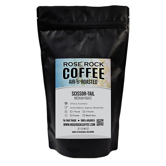 
                  
                    Scissor-Tail | Ground Coffee | Medium Roast | Rose Rock Coffee | Air Roasted | 10oz | 12oz | 1lb | 5lb | Sample
                  
                