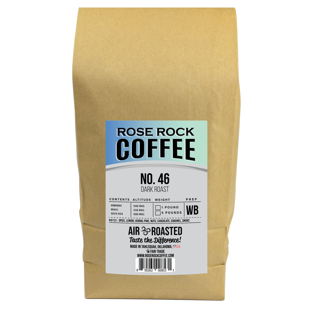 
                  
                    NO. 46 | Whole Bean Coffee | Dark Roast | Rose Rock Coffee | Air Roasted | 10oz | 12oz | 1lb | 5lb | Sample
                  
                