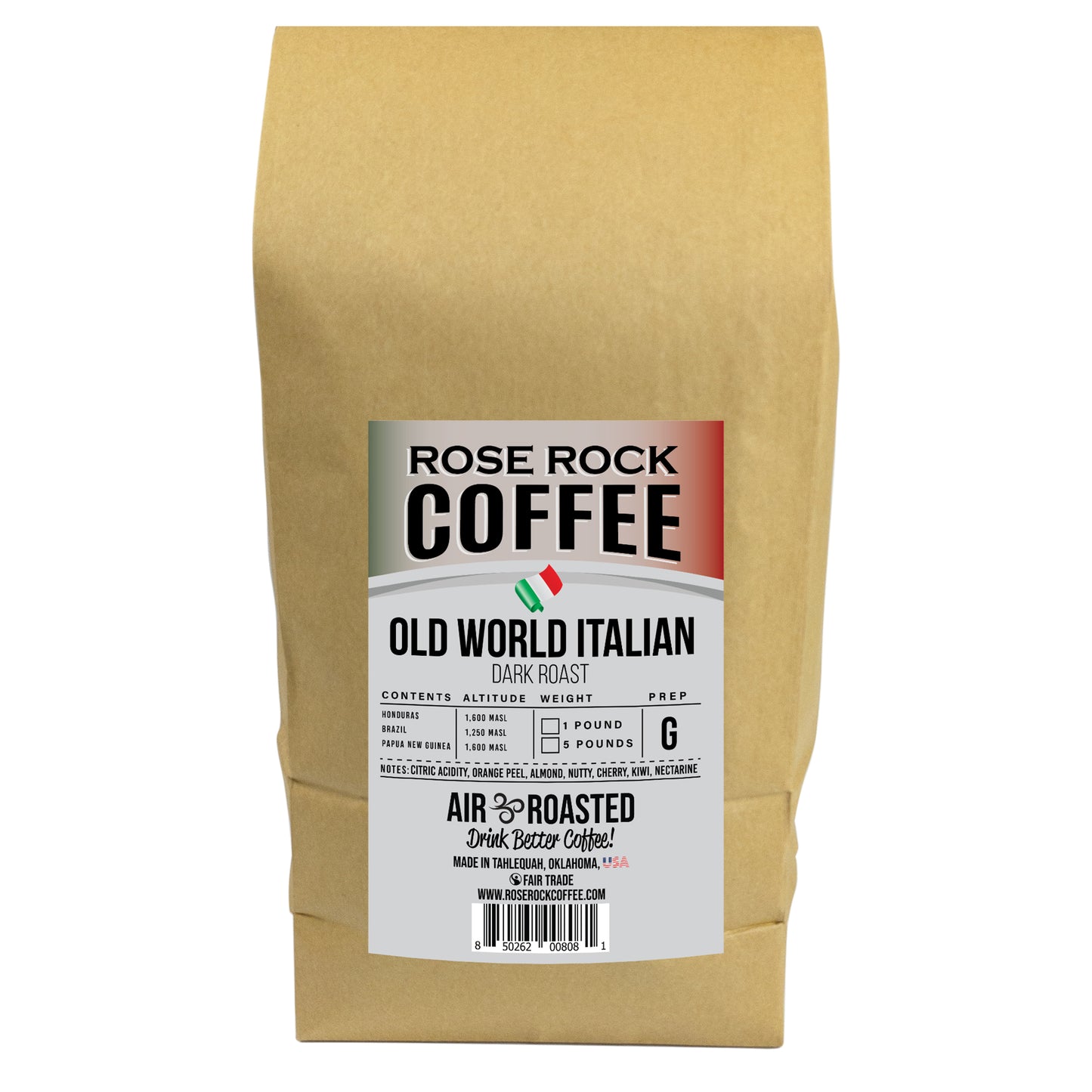 
                  
                    Old World Italian | Ground Coffee | Dark "Italian" Roast | Rose Rock Coffee | Air Roasted | 10oz | 12oz | 1lb | 5lb | Sample
                  
                