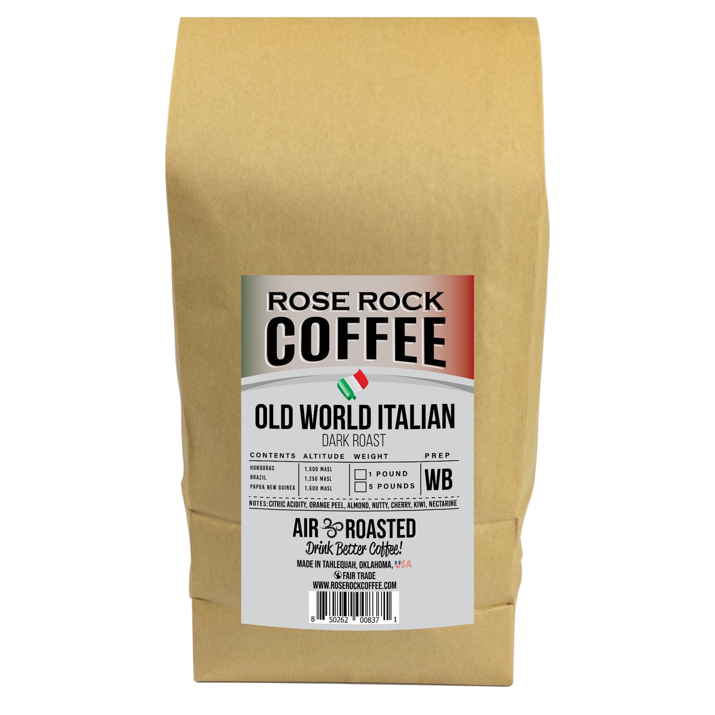 
                  
                    Old World Italian | Whole Bean Coffee | Dark "Italian" Roast | Rose Rock Coffee | Air Roasted | 12oz | 1lb | 5lb | Sample
                  
                